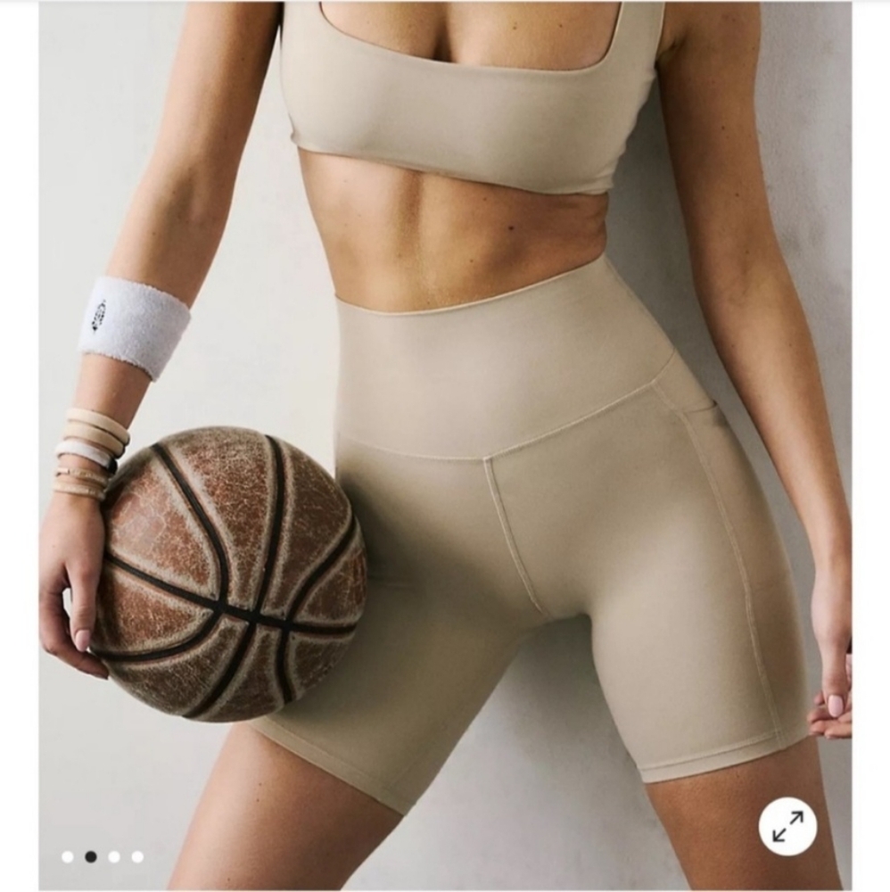 Free People Movement Epic Bike Shorts in Tan Size Small
